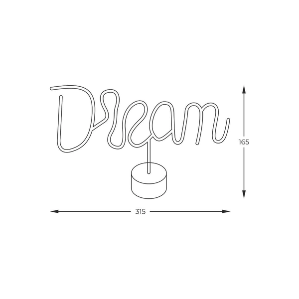 Dekoracyjna lampka stołowa Neon FM-JNL33 Zumaline LED dream niebieska biała