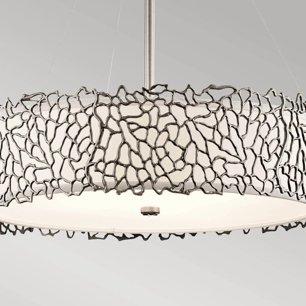 Wisząca lampa okrągła Silver Coral KL-SILVER-CORAL-P-B Kichler srebrny