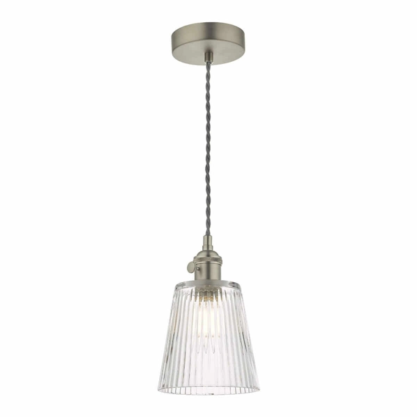 Jadalniana lampa wisząca Hadano HAD0161-05 Dar Lighting antyczny chrom przezroczysta