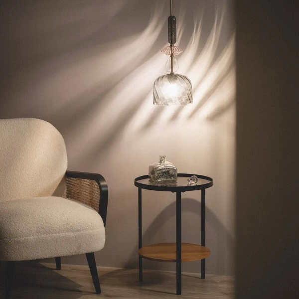 Nowoczesna szklana lampa wisząca Riflesso ABR-LWS-RIF czarna przezroczysta