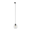 3-fazowa lampa wisząca TRACER CUBUS 10685 szklana kula czarny przezroczysty