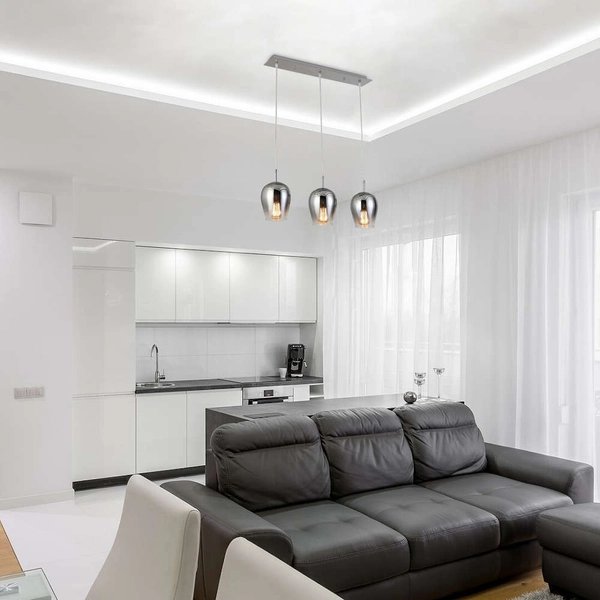 Loftowa LAMPA wisząca PETUNIA 5253 Rabalux szklana kaskada zwis 3-punktowy chrom