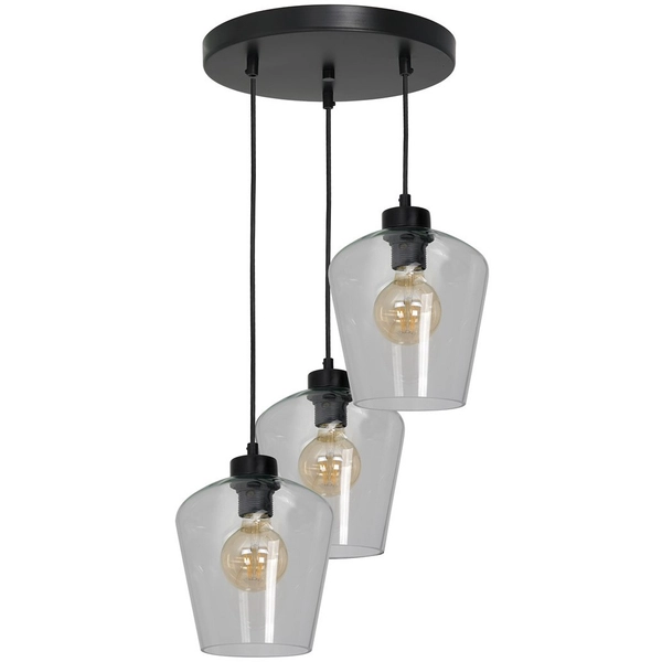 LAMPA wisząca SANTIAGO MLP6611 Milagro loftowa OPRAWA skandynawski ZWIS kaskada czarna przezroczysta