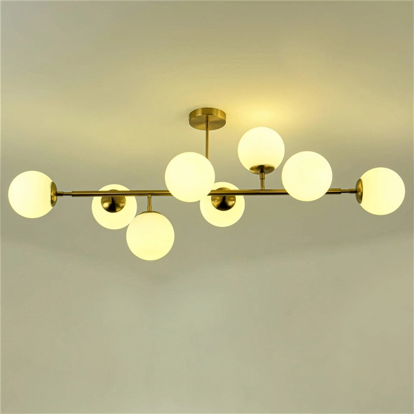 Modernistyczna lampa sufitowa DORADO LP-002/8P Light Prestige loftowa oprawa metalowy plafon molekuły złote białe