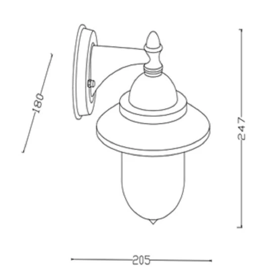 Lampa ścienna Gardena Clasica ABR-KZKGN-C-E27 Abruzzo IP44 latarnia czarny