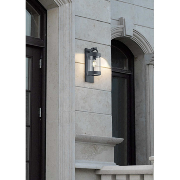 Industrialna LAMPA elewacyjna CUSTYRA DL142204160 Trio ogrodowa tuba zewnętrzna z czujnikiem zmierzchu IP44 antracytowa