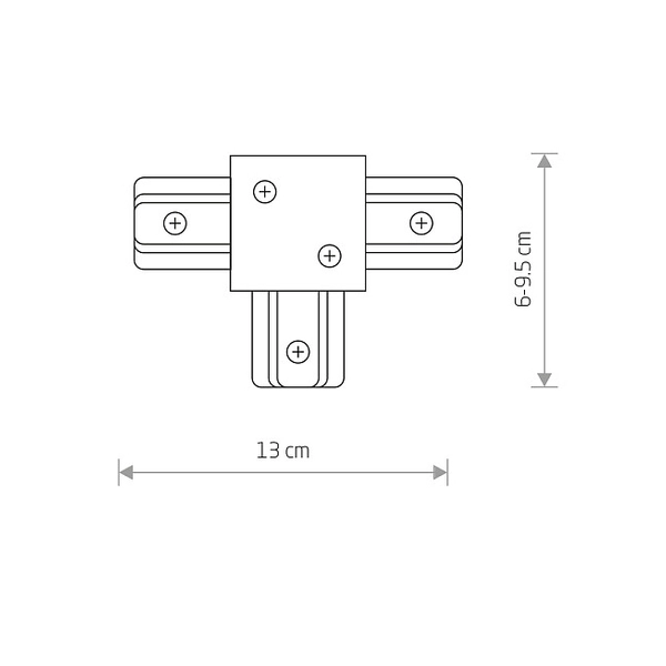 T-ŁĄCZNIK szynoprzewodu Profile 8834 Nowodvorski do 1-fazowej szyny podtynkowej 230V biały