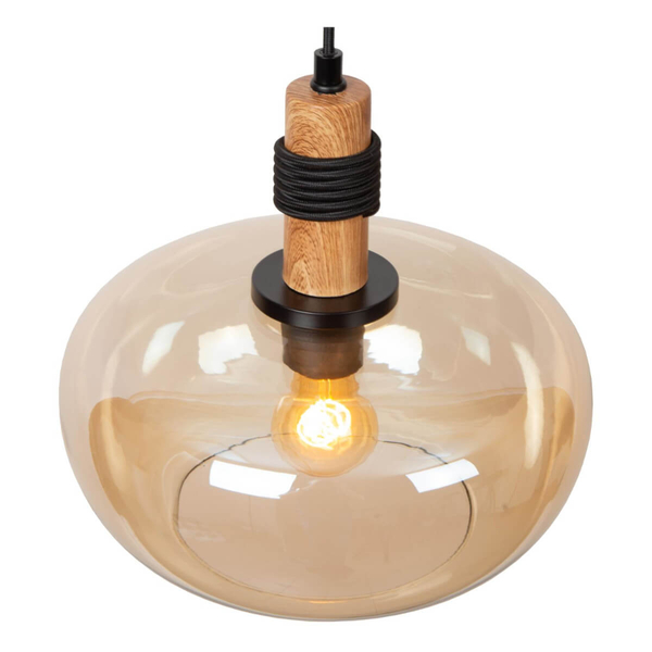 Zwieszana lampa do salonu Ilona 45408/30/62 szklana czarny bursztynowy