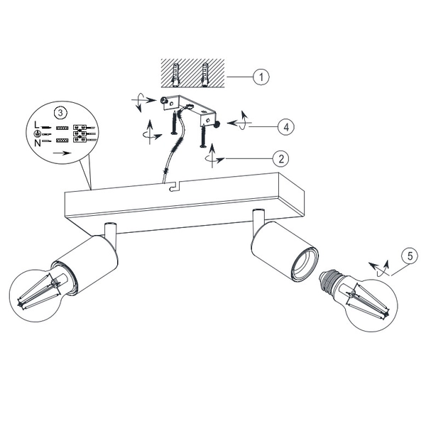 Sufitowa LAMPA loft VANNES R80182007 RL Light regulowana OPRAWA metalowy kinkiet reflektorki nikiel mat