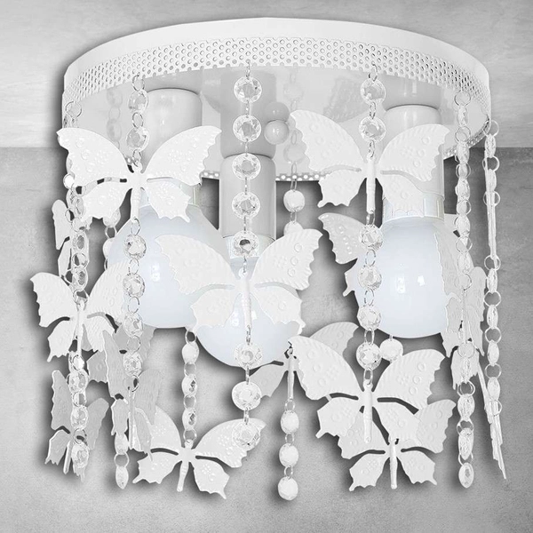 Plafon ANGELICA MLP1164 Milagro okrągła dziecięca motylki crystal białe