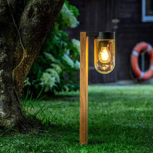 Zewnętrzna lampa stojąca Cabar 96373/76 IP44 słupek drewniany