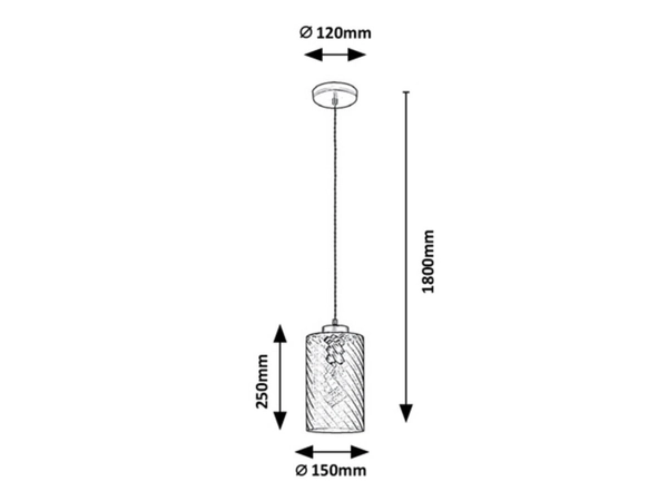 LAMPA wisząca SHEILA 5228 Rabalux szklana OPRAWA zwis tuba przydymiona złota