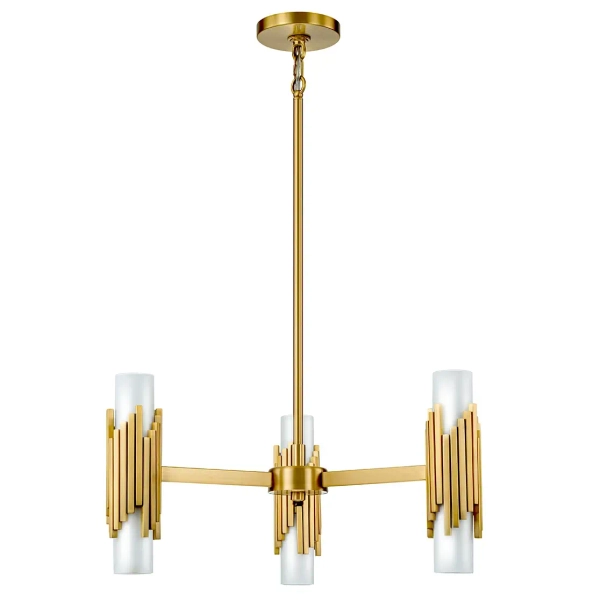 Wisząca lampa do salonu Marvele MARVELE6-AB-OPAL tubki mosiądz