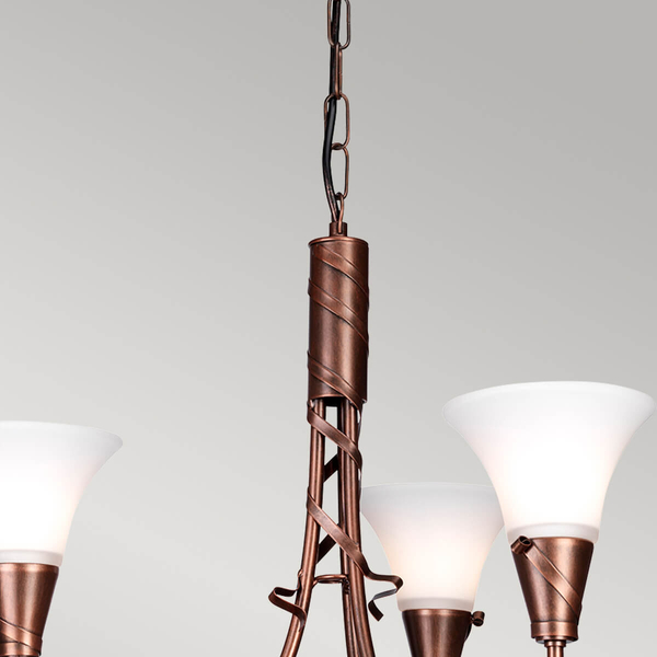 Pałacowy żyrandol salonowy EM3-COPPER na łańcuchu miedziany