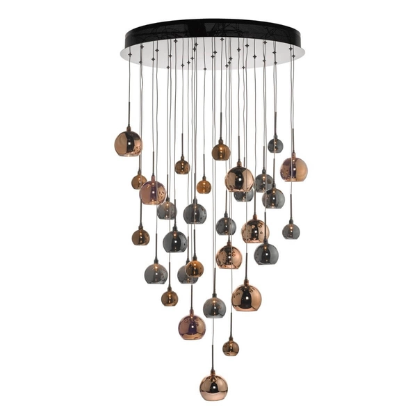 Kaskadowa lampa wisząca Aurelia AUR3364 Dar Lighting czarna chrom