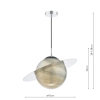 Dziecięca lampa wisząca Saturn SAT0150 planeta okrągła chrom