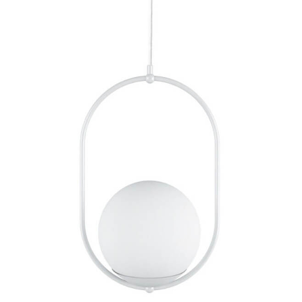 Lampa wisząca nad wyspę Koban KOB111P0 okrągła do salonu biała
