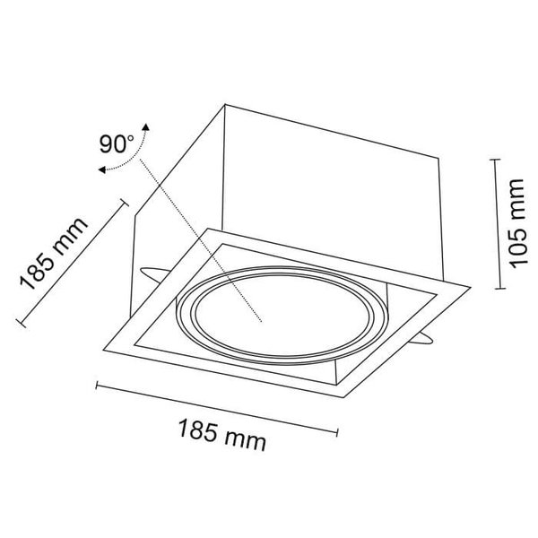 Spot LAMPA sufitowa MUKO 7340 Shilo podtynkowa OPRAWA kwadratowa WPUST do zabudowy OCZKO białe