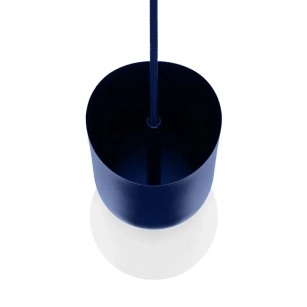 Zwieszana lampa kula LUOTI LUA11313P0 biała granatowa szklana G9 12W kulista nad stół