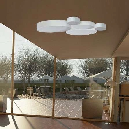 Sufitowa lampa do sypialni Cleo 137623600486 Team LED 69W 3000K okrągła biała