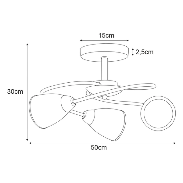 Salonowa lampa nasufitowa Samira K-JSL-6059/3 AB patyna biała