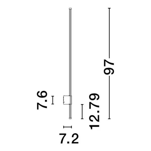 Ścienna lampa stick POTOSI czarna LE73732 1xLED 19W 3000K IP65 na elewację