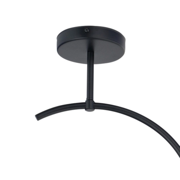 Sufitowa lampa łuk SHINE 32240 Sigma ze szklanym kloszem bursztynowym czarna