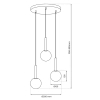 Potrójna wisząca lampa PLAY BLACK MLP0969 do salonu czarna miedziana złota
