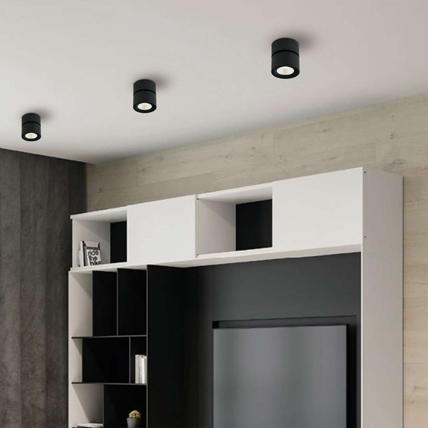 Spot LAMPA sufitowa Mone Nero Orlicki Design tuba OPRAWA metalowa LED 7W 3000K natynkowa czarna