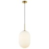 Minimalistyczna lampa wisząca ALIAS GOLD ML0318 do salonu szklana złota