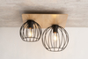 2-punktowa lampa sufitowa Cyber 32358 klatki czarne do salonu