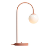 Biurkowa lampka Una 1116B11 Aldex szklana metalowa kula koralowy
