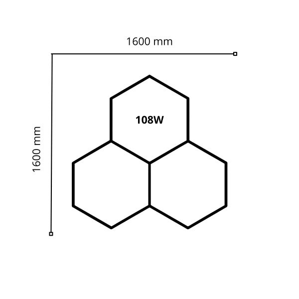 Panel sufitowy Hexagon HEX-440-Y5-V8-PS1 LED 108W 4000K IP54 biały