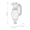 Ścienna lampa Plantation HK-PLANTATION-S-BU Hinkley IP44 ananas szklana brązowa