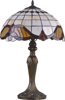 Gabinetowa lampa stojąca Witraż K-G161122 art deco brązowa