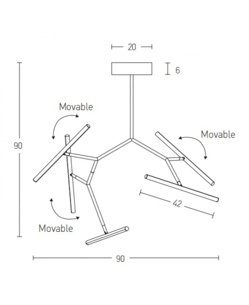 Ledowa lampa sufitowa 2071 LED 49W 3000K do przedpokoju złoty