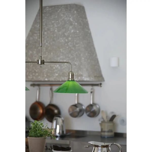 Metalowa lampa wisząca VELA zielona 109161 2xE27 retro trójkątna nad wyspę