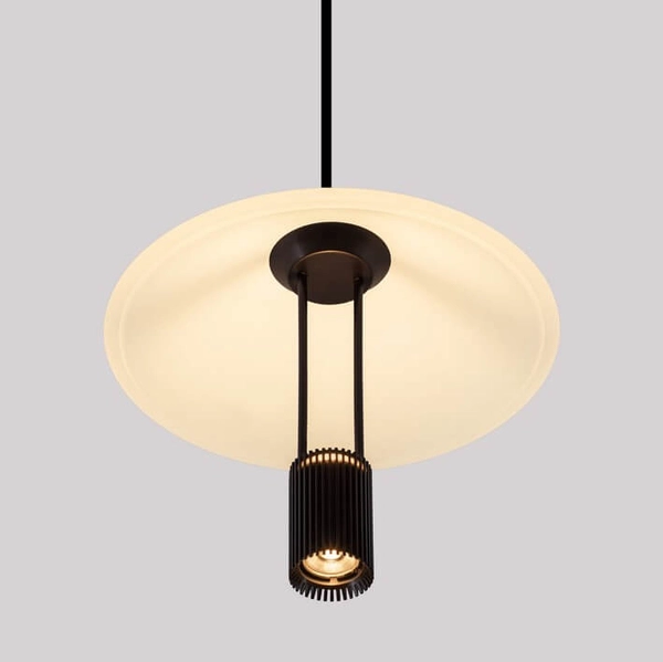 Szklana lampa wisząca AYAVIRI LE44596 LED 8W 3000K czarna biała