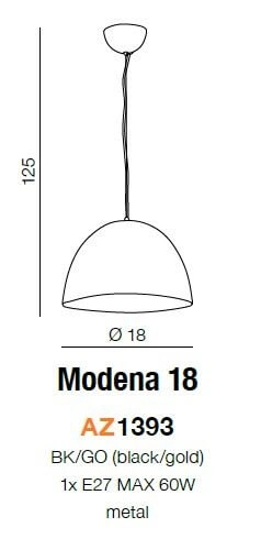 Loftowa lampa wisząca Modena do przedpokoju czarna złota