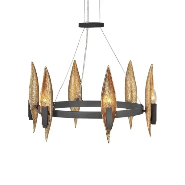 Dekoracyjny żyrandol WILLOW QN-WILLOW6-CBK 6-punktowy czarny złoty