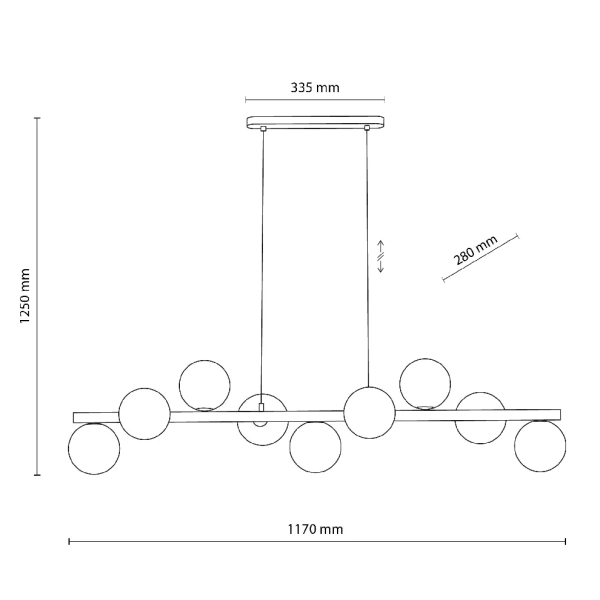 Lampa wisząca kulista Estera Wood 11097 molekuły brązowa bursztynowa