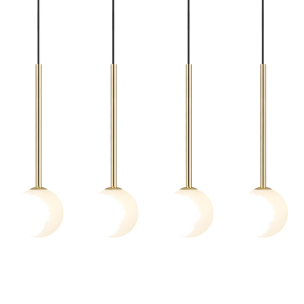 Metalowa lampa wisząca Arcturus P0574-04D-F7AA Zumaline kule biały złoty