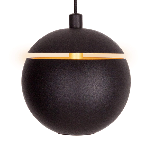 Kulista lampa wisząca Cometshine ball LED 8W 3000K czarna złota