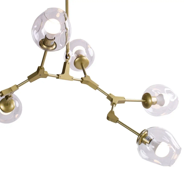 Lampa wisząca molekularna Modern orchid ST-1232-6 gold transparent Step kule złota