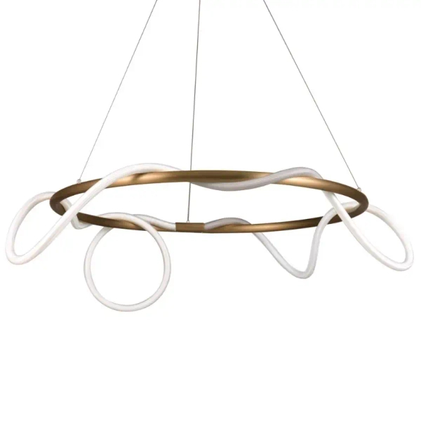 Ledowa lampa wisząca Fanstasia ST-9282R/D60 Step 68W sznur biały złoty