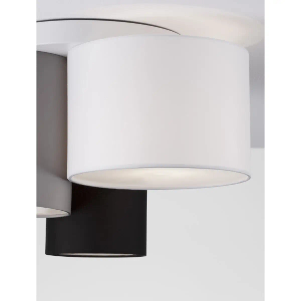 Potrójna lampa sufitowa ACALCO biała czarna LE43454 3xE27 abażurowa