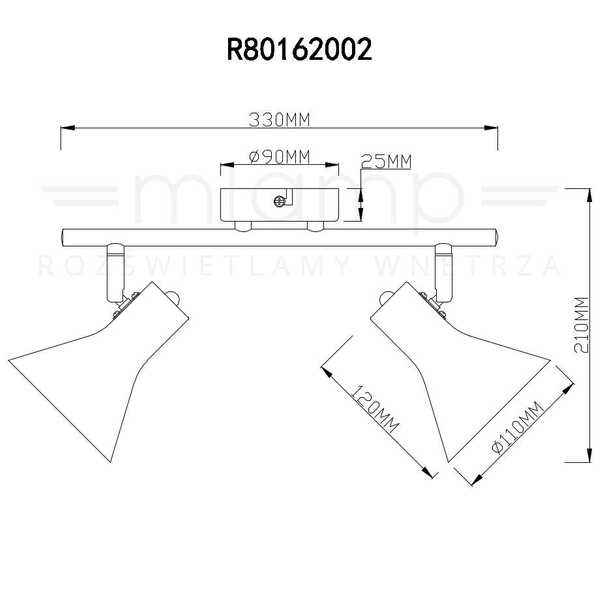 LAMPA sufitowa NINA R80162002 RL Light reflektorowa OPRAWA ścienna listwa loft czarna