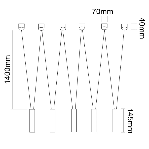 Designerska LAMPA wisząca Viva V Bianco Orlicki Design loftowa OPRAWA metalowy zwis kaskada biała