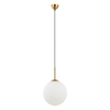 Wisząca lampa loftowa Deore do salonu ball  mosiądz biała