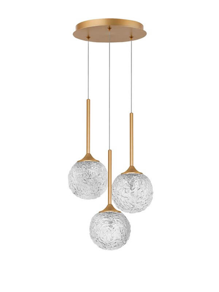 3-punktowa lampa wisząca Pasto balls do salonu złota